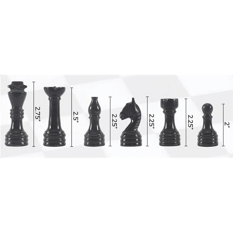 30cm/12in Chess Set - Black & Golden