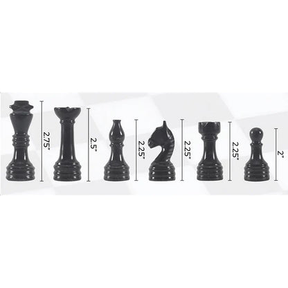 30cm/12in Chess Set - Black & Golden