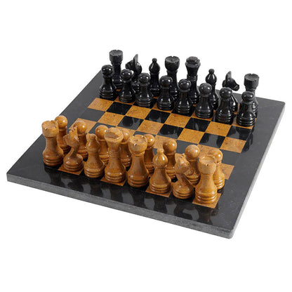 30cm/12in Chess Set - Black & Golden