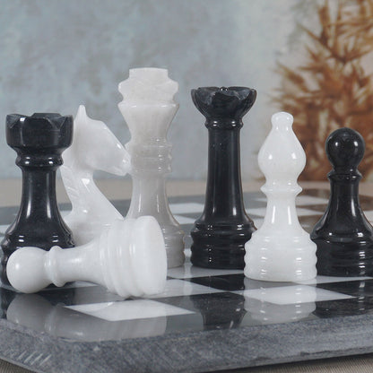 30cm/12in Chess Set - Black & White