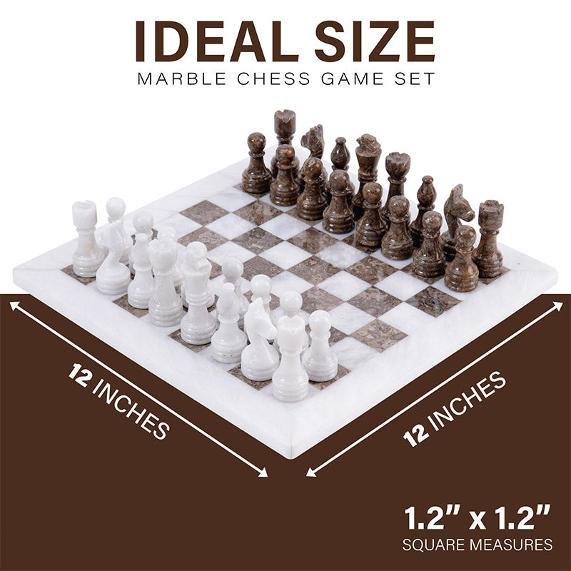 30cm/12in Chess Set - White & Oceanic