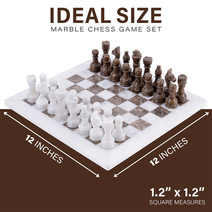 30cm/12in Chess Set - White & Oceanic