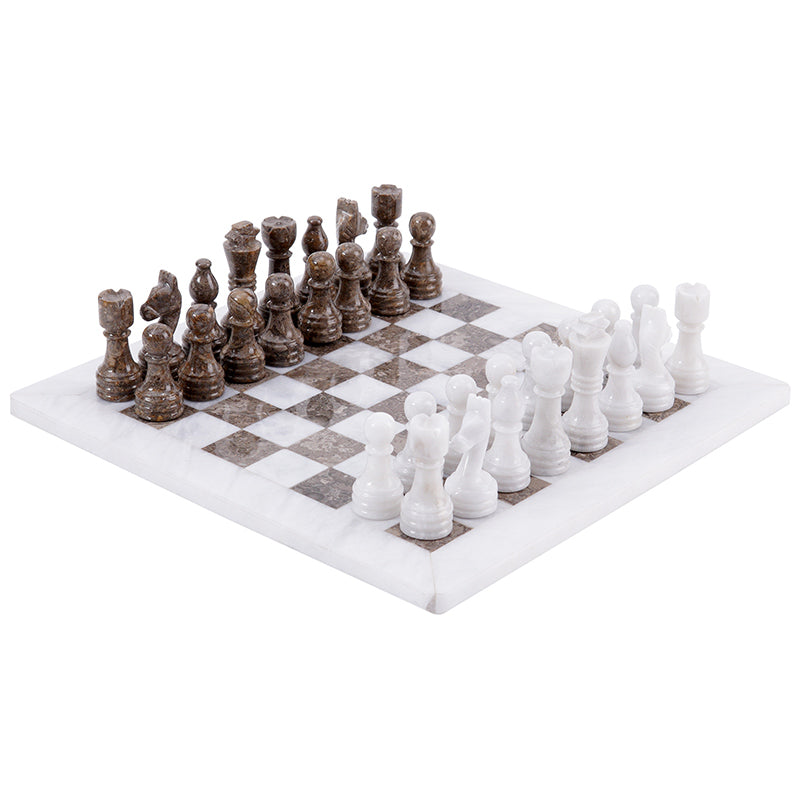 30cm/12in Chess Set - White & Oceanic