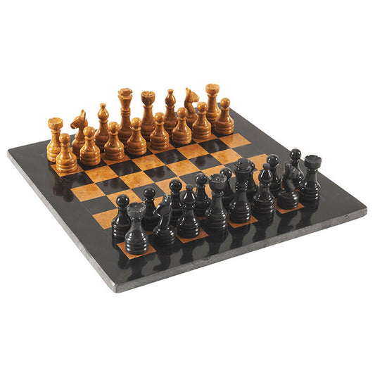 38cm/15in Chess Set - Black & Golden