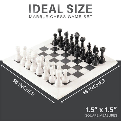 38cm/15in Chess Set with Storage Box - White & Black