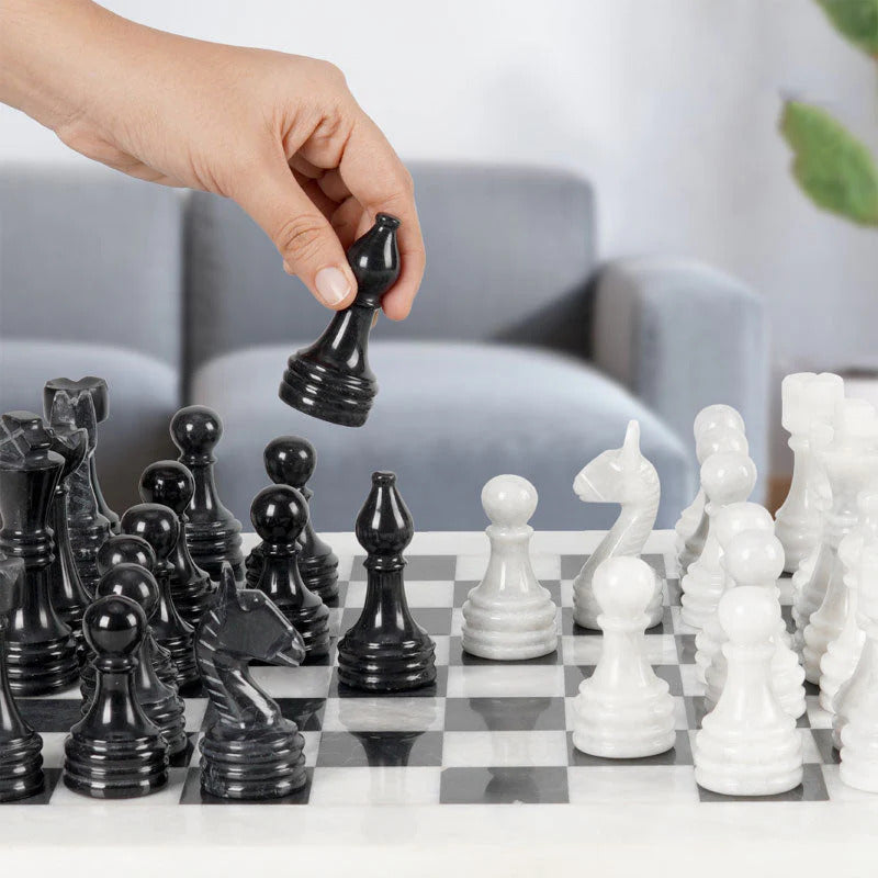 38cm/15in Chess Set with Storage Box - White & Black