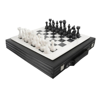 38cm/15in Chess Set with Storage Box - White & Black