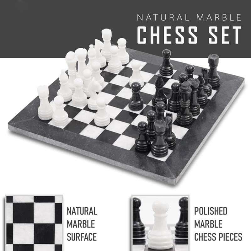 38cm/15in Chess Set - Black & White