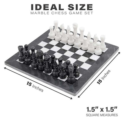 38cm/15in Chess Set - Black & White