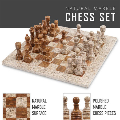 38cm15in Chess Set - Coral & Red