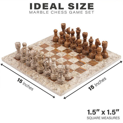 38cm15in Chess Set - Coral & Red