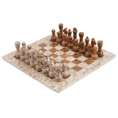 38cm15in Chess Set - Coral & Red