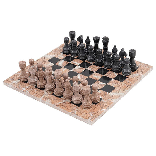 38cm15in Chess Set - Marinara & Black