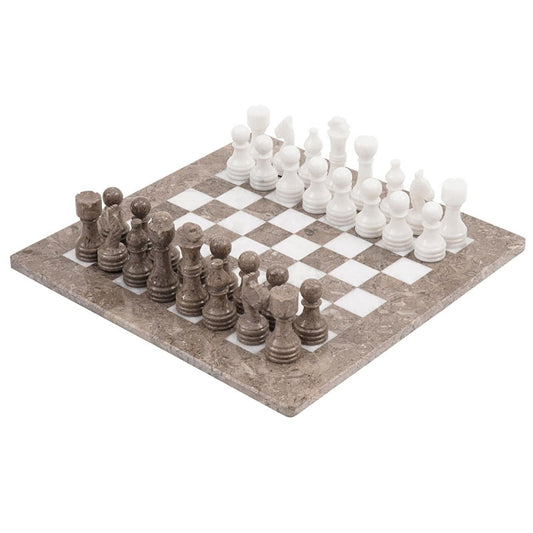 38cm15in Chess Set - Oceanic & White