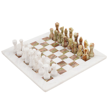 38cm15in Chess Set -White & Green