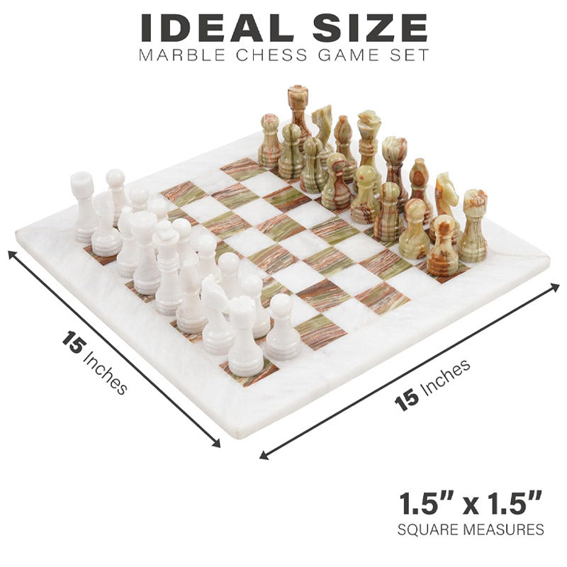 38cm15in Chess Set -White & Green\