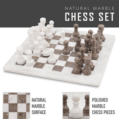 38cm15in Chess Set - White & Oceanic