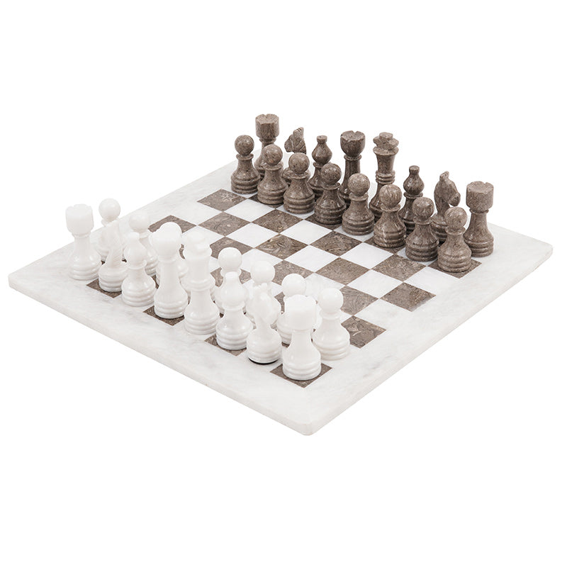 38cm15in Chess Set - White & Oceanic