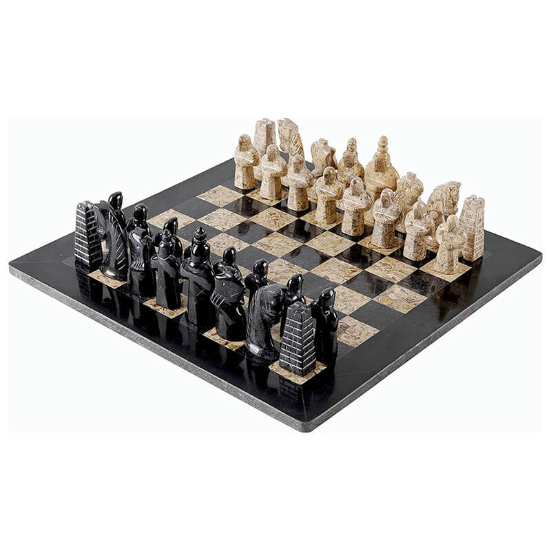 38cm15in Special Edition Chess Set - Black & Coral