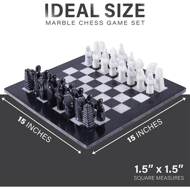 38cm15in Special Edition Chess Set - Black & White