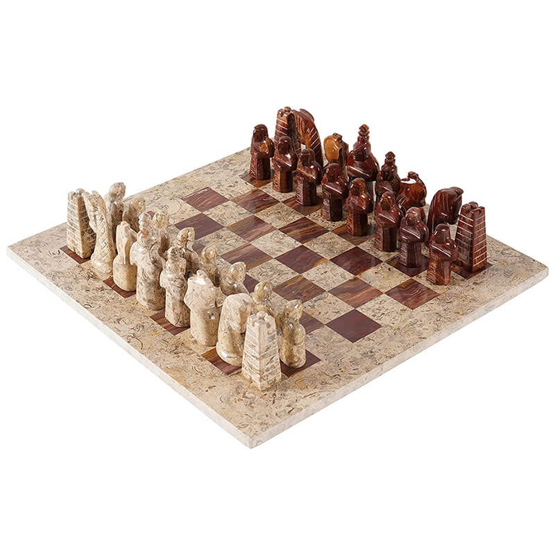 38cm15in Special Edition Chess Set - Coral & Red