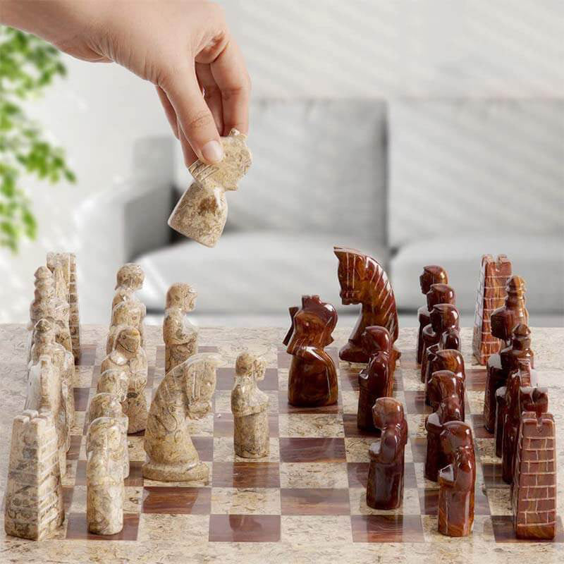 38cm15in Special Edition Chess Set - Coral & Red