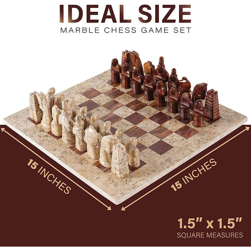 38cm15in Special Edition Chess Set - Coral & Red