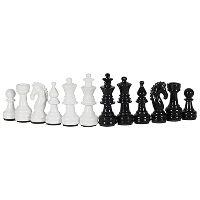 38cm/15in Metallic Figures Chess Set - White & Black