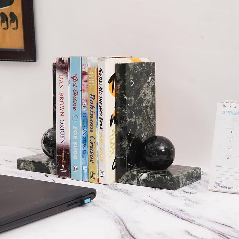 L-shaped bookends, decorative bookends, marble bookends (1)