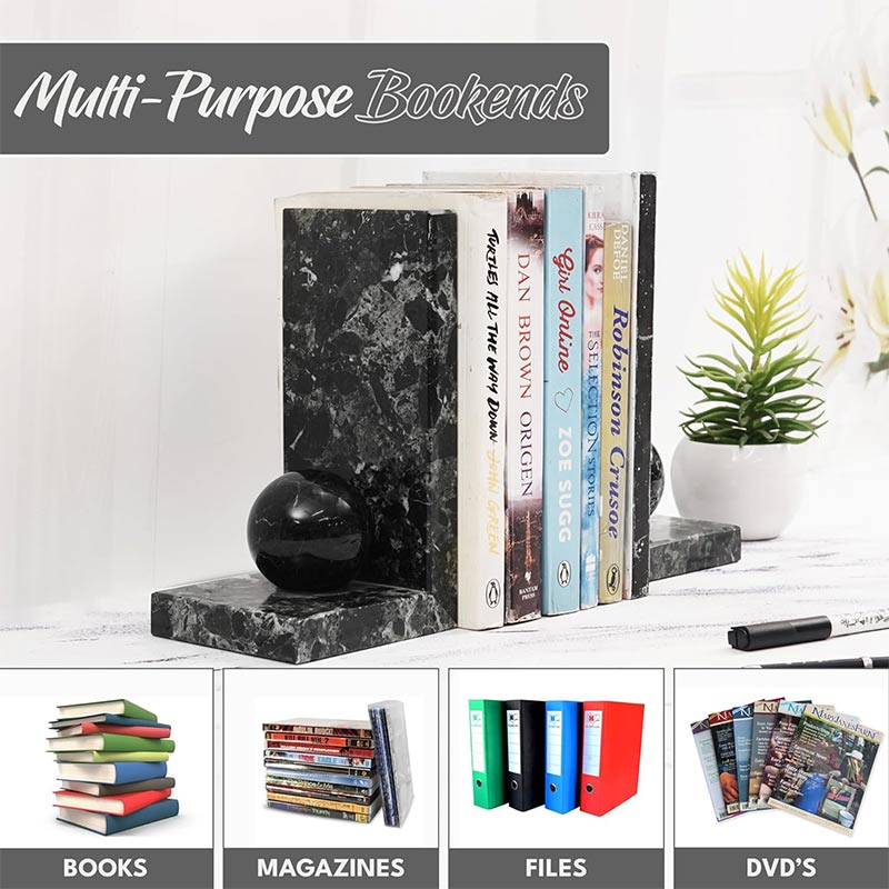 L-shaped bookends, decorative bookends, marble bookends (1)