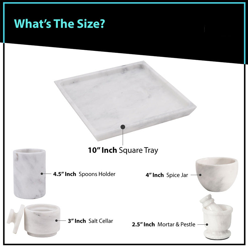 Square Tray Set with Accessories - 10in