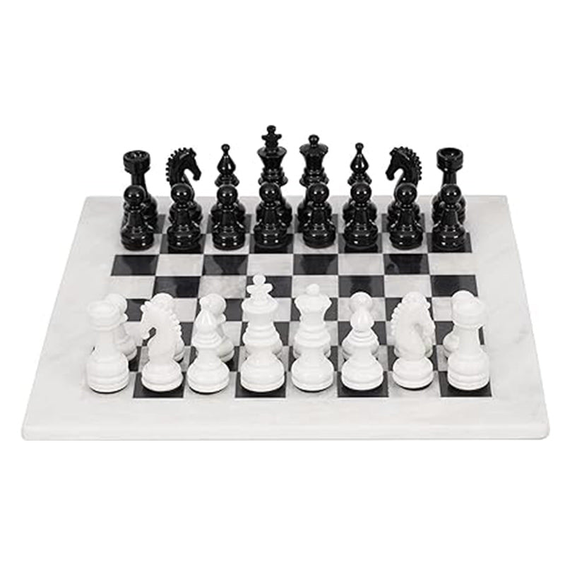 38cm/15in Metallic Figures Chess Set - White & Black