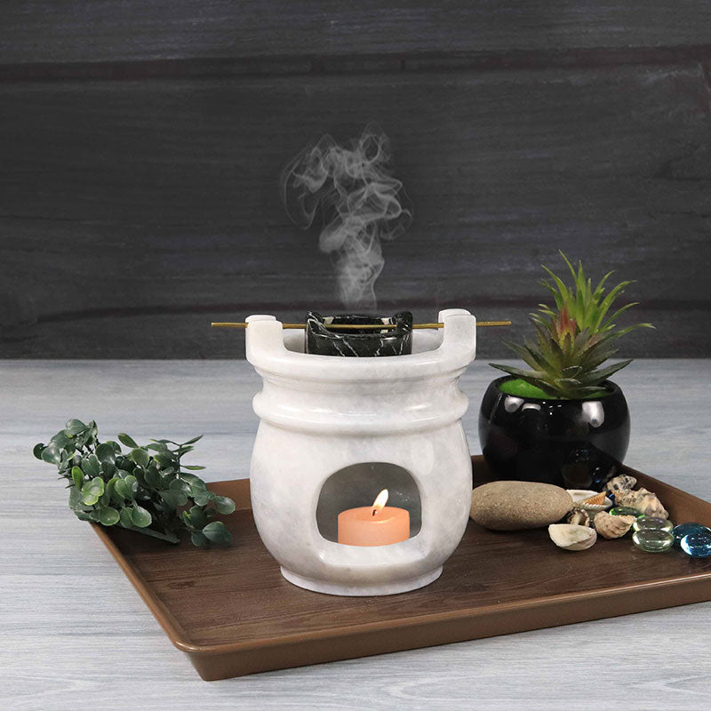 Oil Burner White with Black bowl