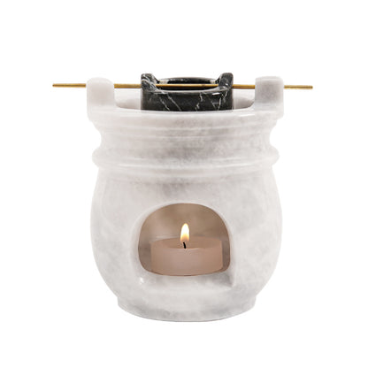 Oil Burner White with Black bowl